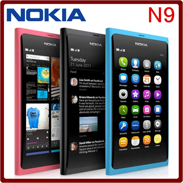 N9 Original Unlocked Nokia N9 8MP 16GB ROM 1GB RAM GPS 3G Bluetooth WIFI Cellphones Free Shipping