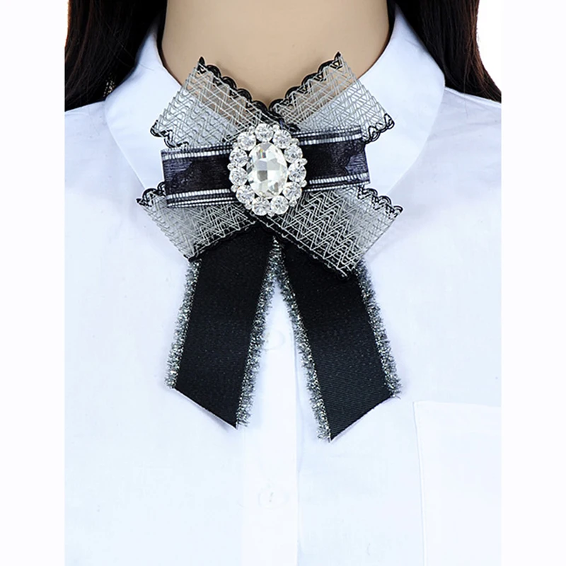 ZHINI Fashion Black Oval Shape Decorated Bowknot Brooches Decorated ...