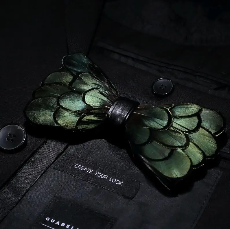RBOCOTT бабочка с перьями, мужские роскошные галстуки-бабочки с коробкой, модное перо павлина, галстуки-бабочки для мужчин, деловые, вечерние, свадебные - Цвет: 39