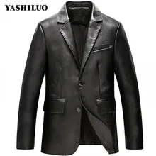 Осень, мужские Куртки из натуральной овечьей кожи, женские однобортные куртки с отложным воротником, блузки Cuir Homme Chaqueta De Cuero