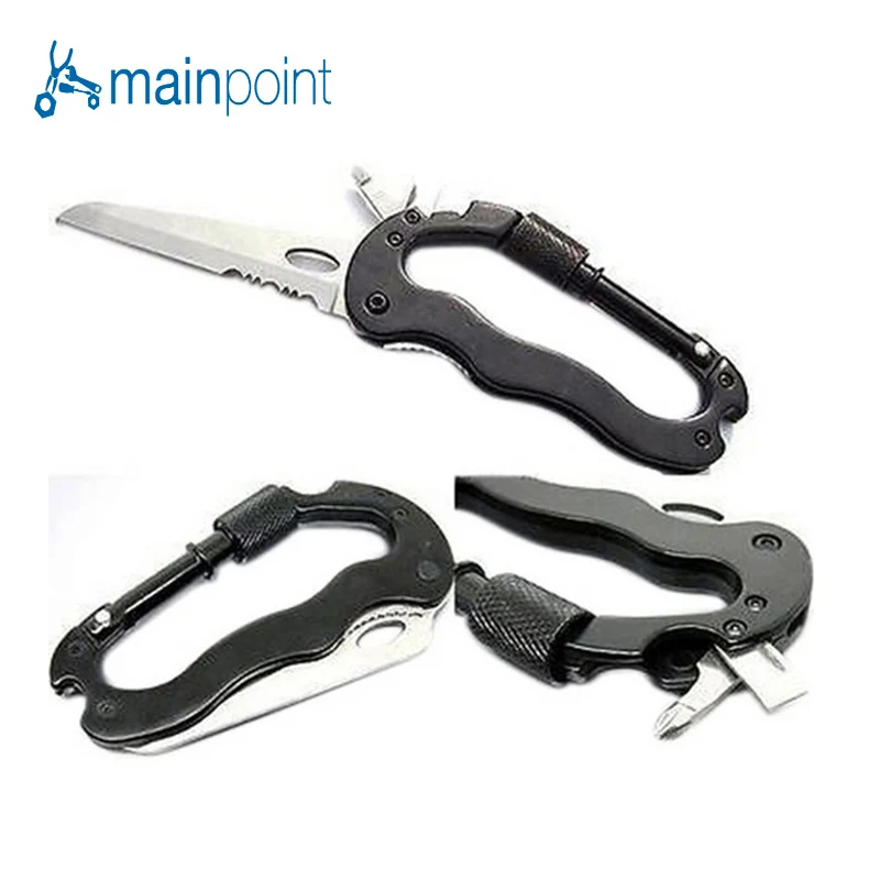 Mainpoint 5in1 Multifunctional Quickdraw Carabiner Camping Knife