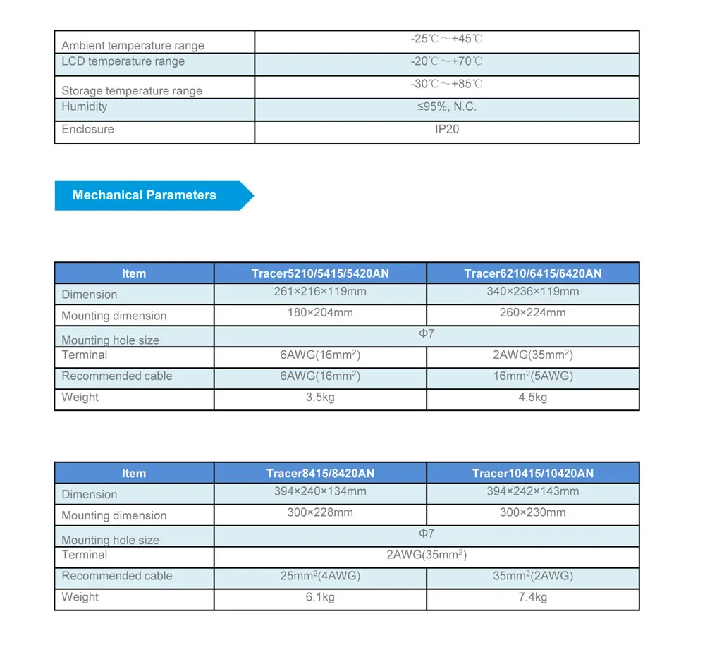 MPPT Солнечное зарядное устройство tracer 5415AN tracer 5420AN 50A зарядное устройство для батарей 5415AN 5420AN tracer