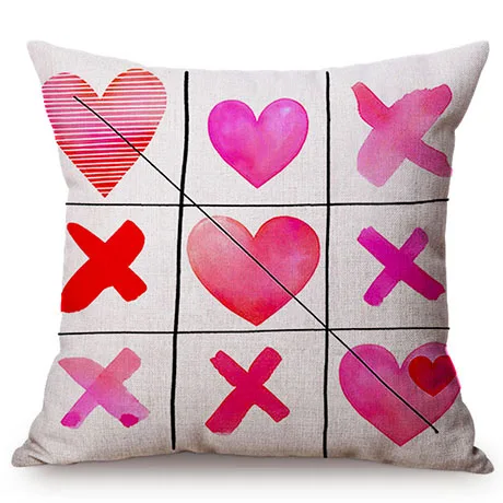 Pink Love Expression Girl The Inner Purest Love Story Simple Room Decorative Cushion Cover Cotton Linen Sofa Throw Pillow Cover K116-1