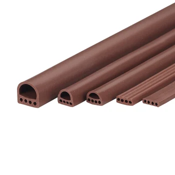 

5M Porous D Type Silicone Rubber Sealing Strip For Door / Window Sound Insulating Strip Self-adhesive Tape