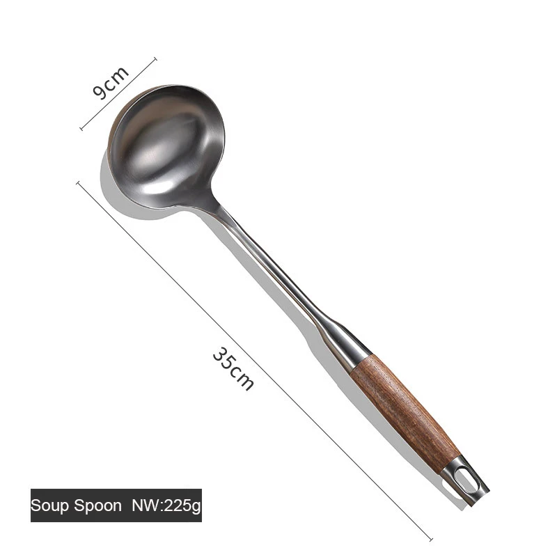 Wooden Handle Stainless Steel Cooking Tool Sets Spoon Turner Shovel Pasta Spaghetti Server Kitchenware Kitchen Utensils Cookware Wooden Handle Stainless Steel Cooking Tool Sets Spoon Turner Shovel Pasta Spaghetti Server Kitchenware Kitchen Utensils Cookware