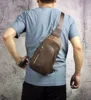 Men Original Leather Casual Fashion Chest Sling Bag Brown Design Travel Triangle One Shoulder Cross body Bag Daypack Male 8005-d ► Photo 3/6