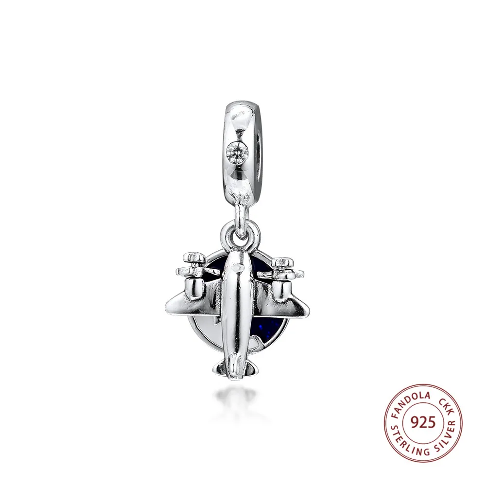 

CKK 925 Sterling Silver Propeller Plane Dangle Charms Beads Fits Pandora Charm Bracelets Necklaces DIY Jewelry Women Lover' Gift