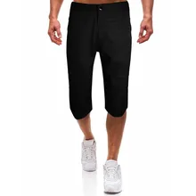 Летние модные привлекательные красивые мужские свободные повседневные брюки с несколькими карманами, черные брюки, отлично подходят для вечерние, W30426