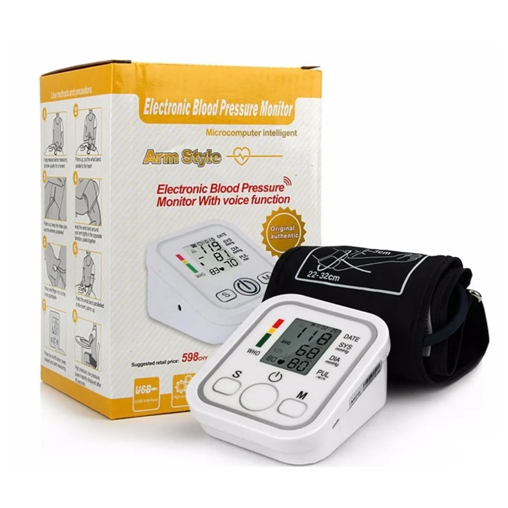 Цифровой прибор для измерения артериального пульса и давления, Электрический тонометр для измерения голоса, медицинский уход, 99 комплектов памяти, бытовой сфигмоманометр