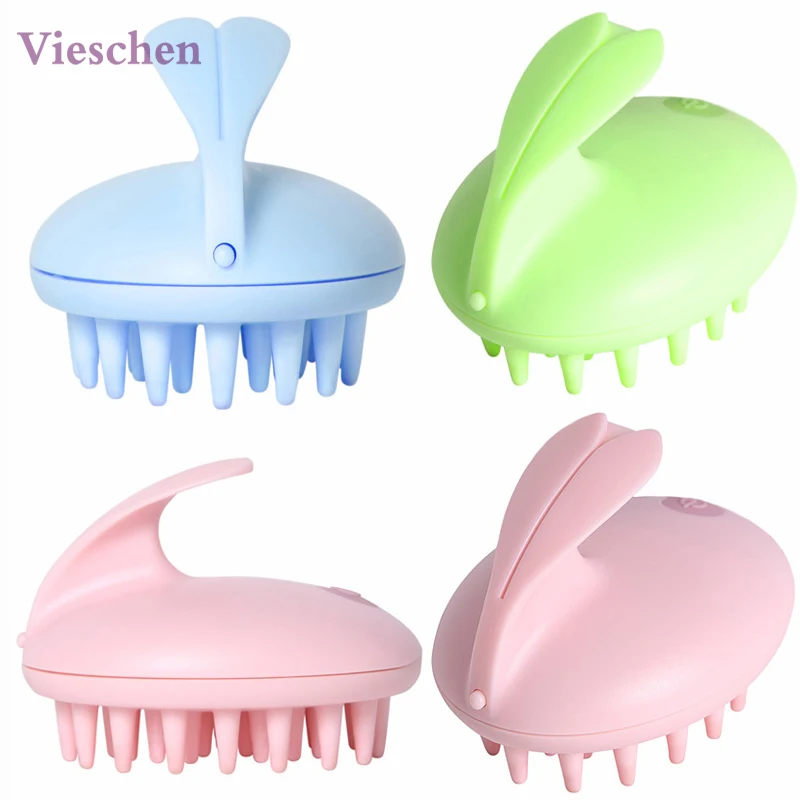 Vieschen Electric Cute Rabbit Head Massager Magic Shampoo Massage Comb