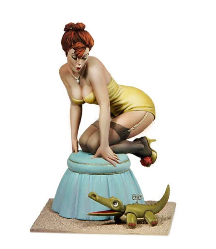 

New Unassembled 1/22 80mm Mind the animal pin up girl 80mm Resin Kit DIY Toys Unpainted resin model