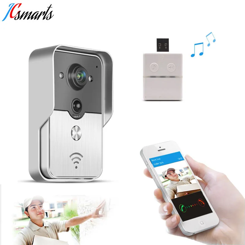 

KONX KW01 WiFi Wireless Video Door Phone intercom Doorbell peephole Camera PIR Detect Alarm Night vision USB Music Doorbell