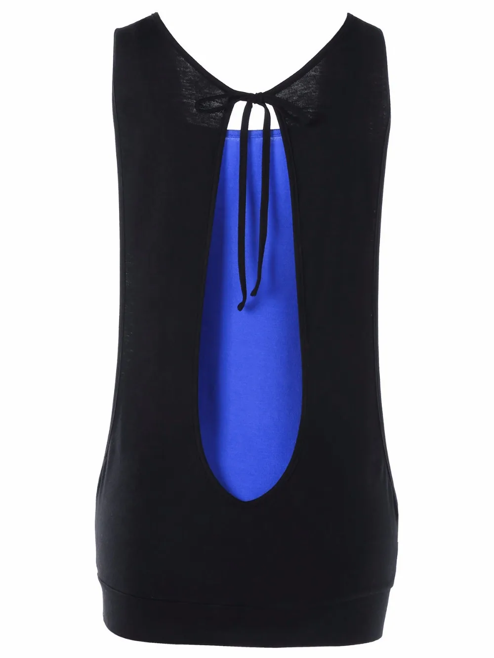VESTLINDA Cowl Neck Faux Twinset Panel Cut Out Sleeveless Tank Top Womens Summer Clothing 2018 Fashion Sexy Top Female Tanktop 11