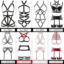 Strappy Harness Bra Sexy women Body Belt Set fashion bralette High Waist Garter Punk Goth Top Cage Plus Size Lingerie