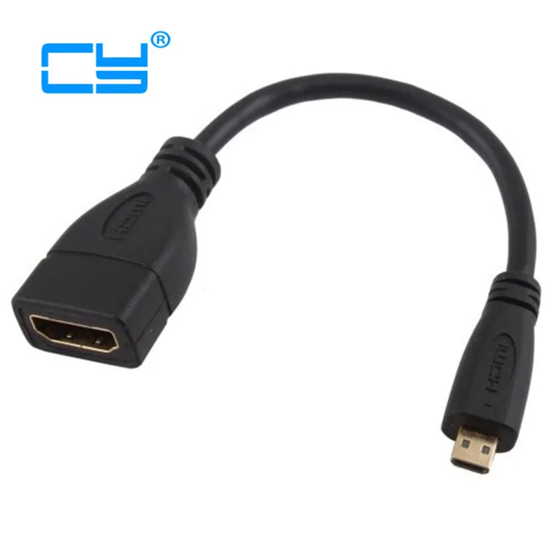 

1PCS Micro HDMI Type D Male to HDMI Female Type A Adapter cable M/F Converter Convertor for tablet pc tv mobile phone 1080P
