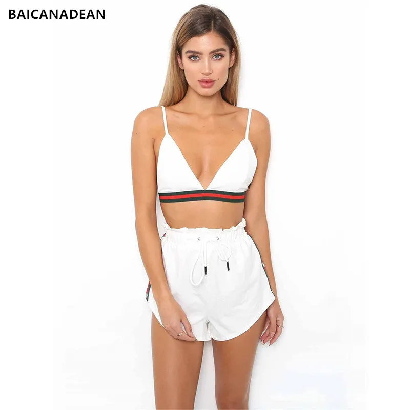 

3PCS/SET sports Bikini with shorts 2018 new sexy women Swimwear Swimsuit Bikini Set Padded Bathing Suits maillot de bain