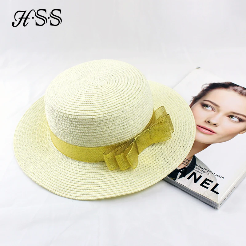 Hss الأصلي تصميم جديد المرأة أحد قبعة مسطحة أعلى الظل سترو القبعات الأزياء الذهبي القوس الشريط البحر شاطئ قبعات سريع مجانا Hss الأصلي تصميم جديد المرأة أحد قبعة مسطحة أعلى الظل سترو القبعات الأزياء الذهبي القوس الشريط البحر شاطئ قبعات سريع مجانا