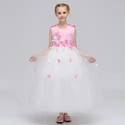 Шикарный трапециевидной формы без рукавов для девочек в цветочек платья для свадьбы для маленьких девочек элегантный В стиле принцессы