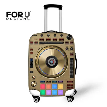 

FORUDESIGNS Sound Music Print Suitcase Protective Cover,Stretch Elastic Luggage Covers for 18-28 Suit Case Travel Accessories