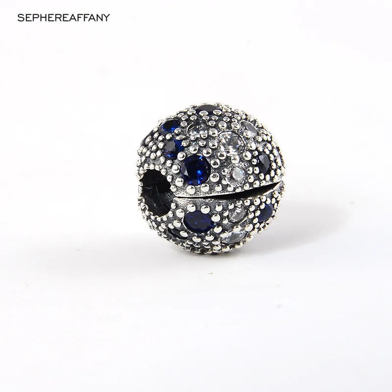 

2017 Summer 925 Sterling Silver Blue Cosmic Stars Stopper Lock Clip Charms Beads Fit Pandora Bracelet DIY Jewelry Making
