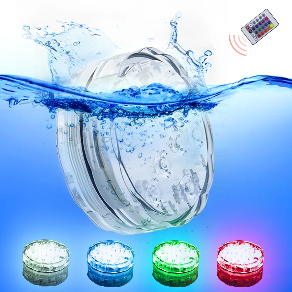 10 Led пульт дистанционного управления RGB погружной светильник на батарейках