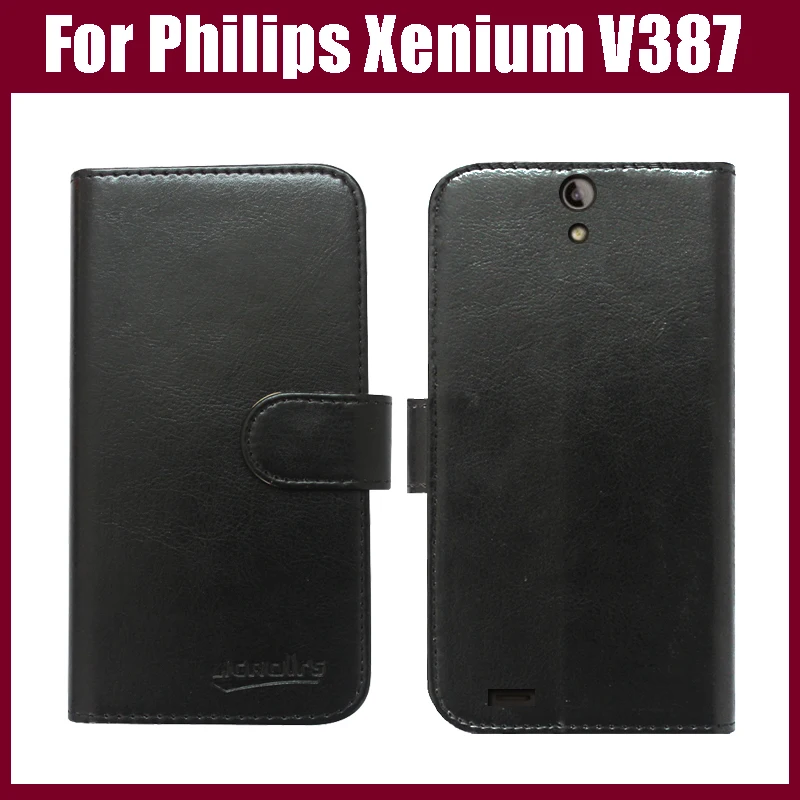 

For Philips Xenium V387 Case,Flip Leather phone case cover for Philips Xenium V387 Mobile Phone Bag with Card Holder 6 Colors.