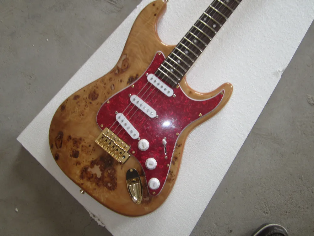 Tienda de fábrica nature wood ST signature fretboard 6 cuerdas golden Hardware Guitarra eléctrica Guitarra envío gratis