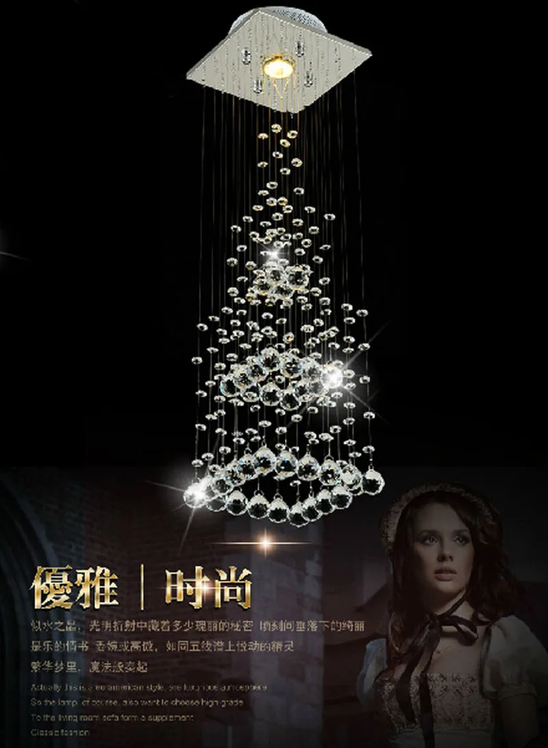 

modern Square led Crystal Chandelier square Pyramid Design Crystal lamps LED Bedroom ceiling Light 100% Guaranteed