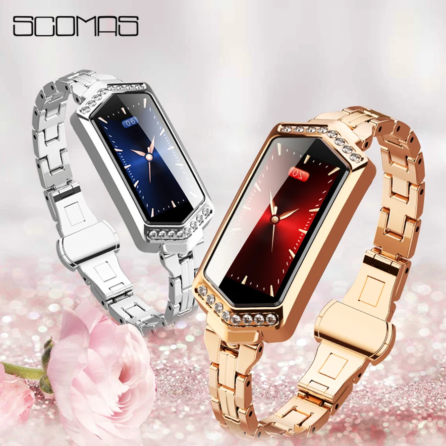 

SCOMAS New Fashion Women Smart Watch S78 Blood pressure Heart Rate Monitor 0.96"TFT Waterproof Fitness Tracker Smartwatch