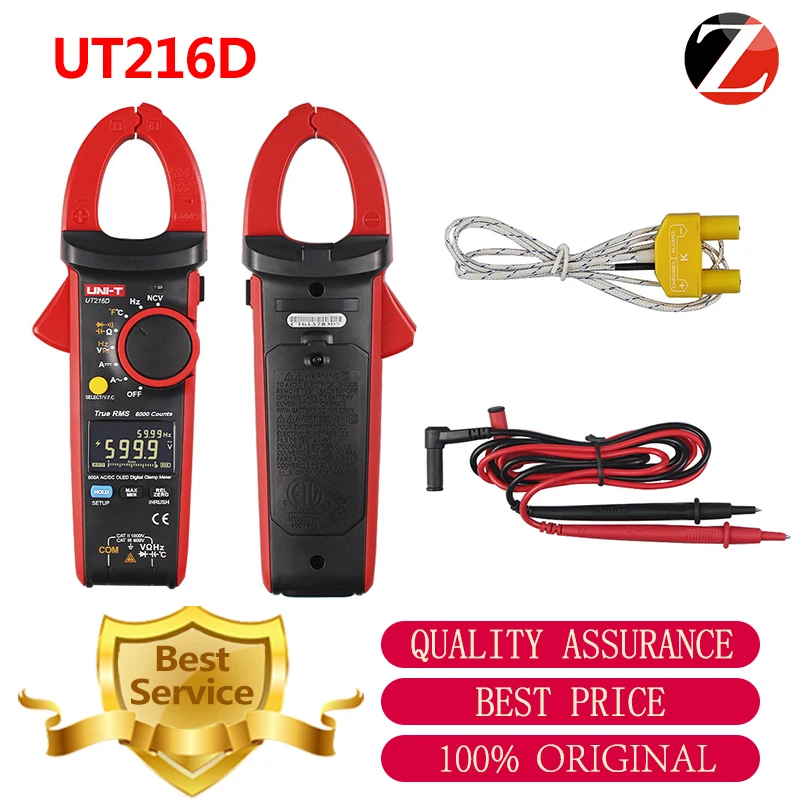 

UNI-T UT216D AC and DC Current Measurement V.F.C UT216D OLED Display 600A True RMS Digital Clamp Meters UT216D NCV Flashlight
