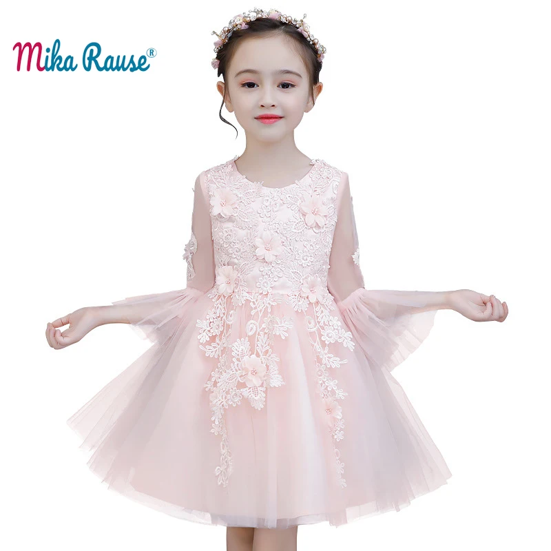 

Fashion kids girl dress children party dresses for girls flare sleeve girls dresses children ball gown wedding dress Design