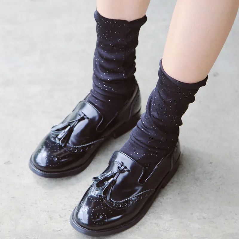 Корейский бархат блестящие ворс носки женские носки японский Для женщин носки Высокое качество высокие сапоги-трубы до середины икры