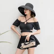 Банная одежда 2 шт. Купальник для женщин раздельный сексуальный бикини Plavky Нижняя юбка кронштейн показ цветочный полиэстер Sierra