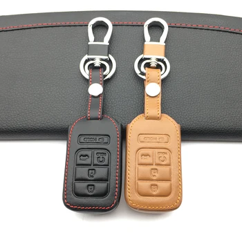 

Exquisite 100% leather car key bag remote control For Honda /Civic /Accord Pilot 2015 2016 2017 5 buttons protection shell