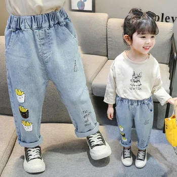 

1 2 3 4 5 Years New Cartoon Jeans for Boys 2019 Spring Children's Jeans Fashion Loose Denim Pants for Boys Baby Girls Clothes