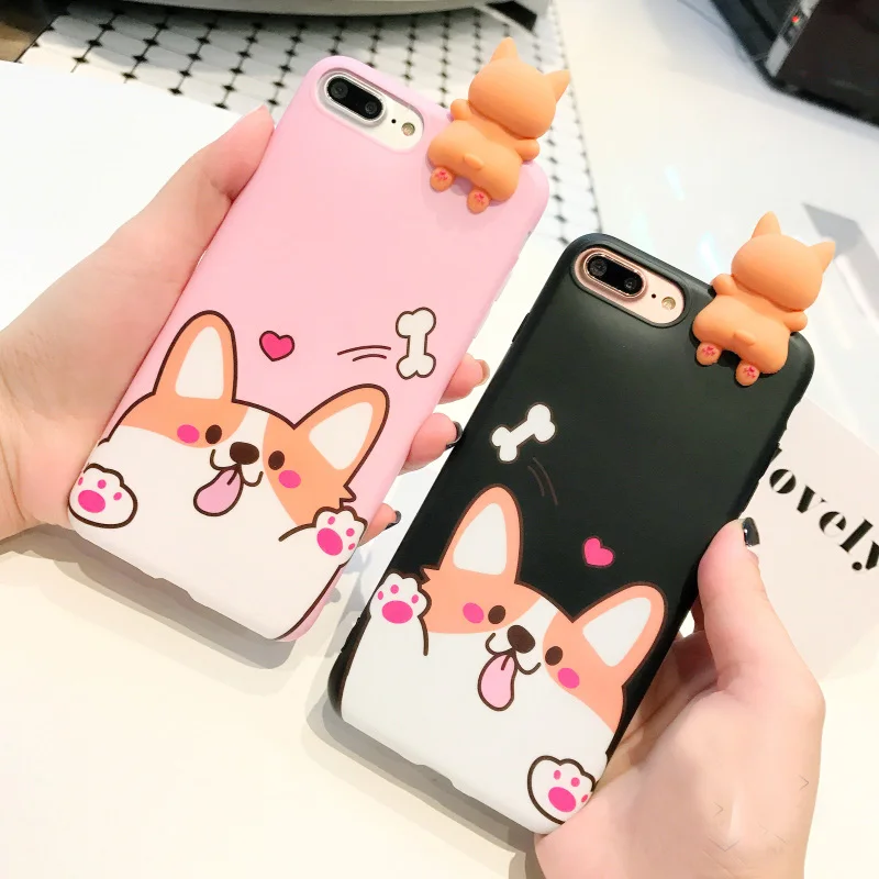 Для iphone 7 Plus 3D Welsh Corgi dog чехол для телефона s 6 6s 6plus 8 8plus милые игрушки собак мягкий