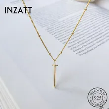 INZATT Настоящее 925 пробы серебро минималистичный глянцевый конус кулон ожерелье для очаровательных женщин вечерние хип-хоп ювелирные изделия