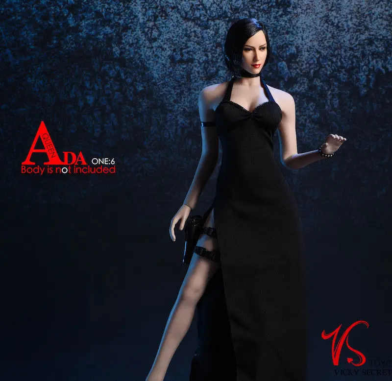 18x G14 Ada Wong рубашка черное/красное вечернее платье набор аксессуаров 1/6 длинная