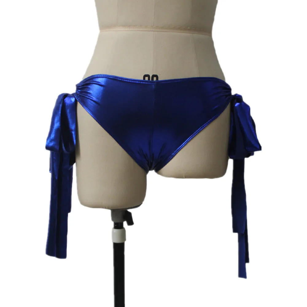 Royal Blue Pole Dance Shorts Metallic Hot Pants Music Legs Shiny Ladies