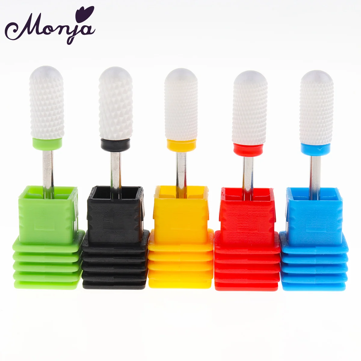 Monja 5 стилей дизайн ногтей керамическое сверло небольшое сверло электрическая машина аксессуары для чистки ногтей Полировка шлифовальный аппарат для маникюра инструмент