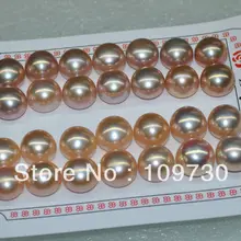 Ry00110 ВЕЛИКОЛЕПНЫЙ! Природный Радужный 14 pairs AAA13mm высоким блеском жемчуг& S925 серьги
