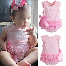 Infant Kids Baby Girls Princess Clothing Pink Lace Bow Rompers Jumpsuit Clothing Outfits Set