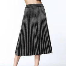 NFIVE бренд Женские однотонные юбки средней длины Англия Весна Осень новая высокая талия сплайсинга качество модная эластичная плиссированная юбка
