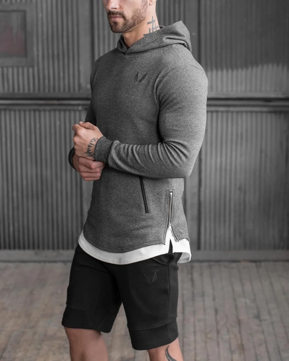 

New Men Gyms Bodybuilding Hoodies Cotton Fitness Workout Casual Sweatshirts Male Hooded Tracksuit Slim Sportswear Brand Clothing