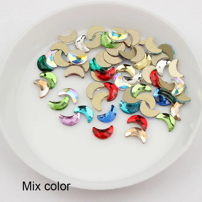 Mix color Горячая Распродажа Луна 4x6 мм дизайн ногтей Стразы 11 цветов красивые стразы crystal Stone 30/100 шт для 3D украшение для ногтей - Цвет: Mix color