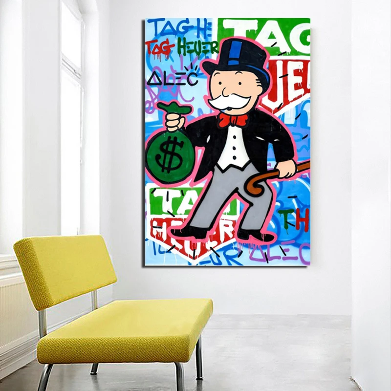ALEC Monopolies Tag Heuer Art Canvas Poster Oil Painting Wall Picture 