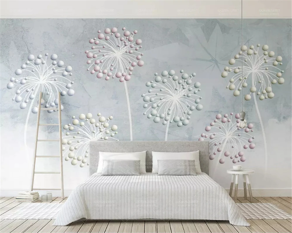 Beibehang заказ обои для стен Nordic Минималистский красивая мечта Одуванчик фон декоративной живописи 3d обои