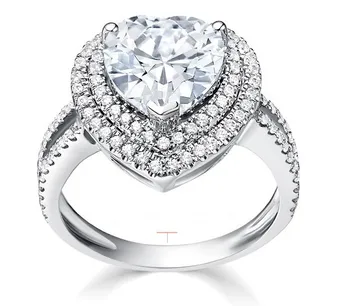 

Vintage Heart Shape 2CT Fine Diamond Engagement Ring For Bridal Solid Sterling Silver Excellent Quality Last Forever