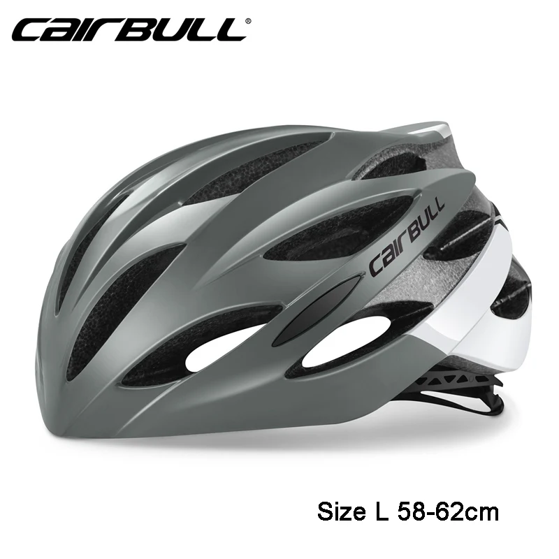 CAIRBULL велосипедные шлемы Mtb дорожный шлем для мужчин и женщин EPS+ PC сверхлегкие шлемы Capacete da bicicleta велосипедный шлем 54-62 см - Цвет: Gray black L
