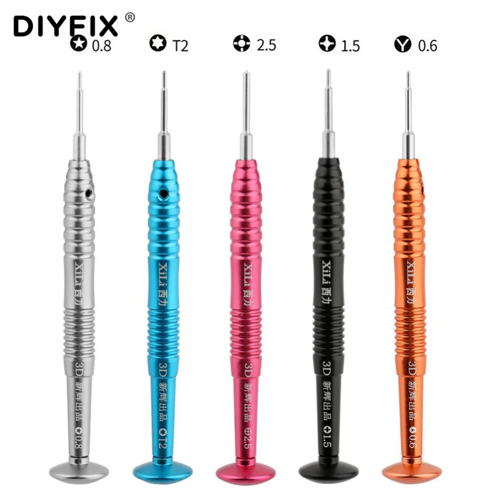Прецизионная 3D отвертка DIYFIX Y0.6 0 8 Pentalobe 1 5 2 Cross T2 Torx для iPhone XR XS инструменты